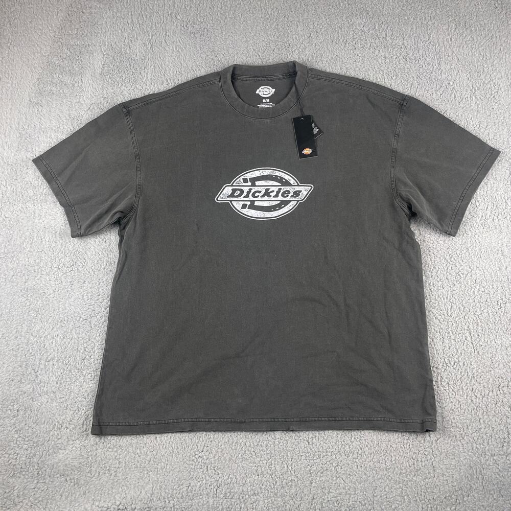 Dickies Men's Medium Black Gray 100% Cotton Plainville Short Sleeve Shirt